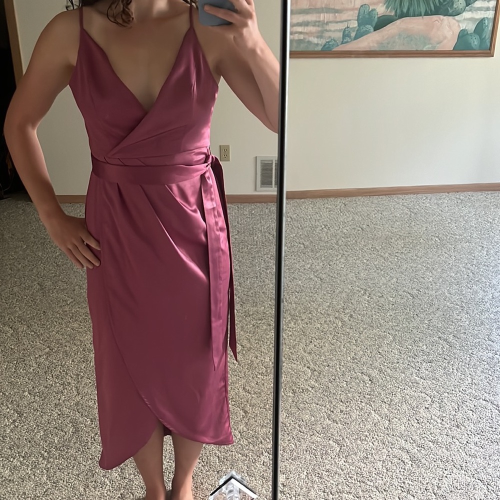 618 midi length berry tulip dress